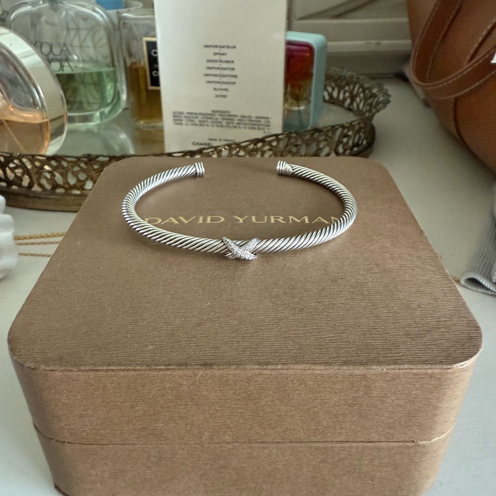 David Yurman Silver Cable Crossover Bracelet
